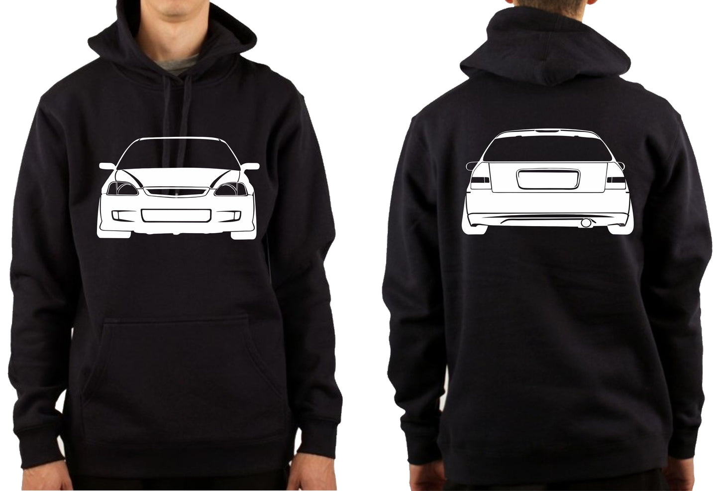 HONDA CIVIC EK EM FRONT & BACK | PULLOVER HOODIE