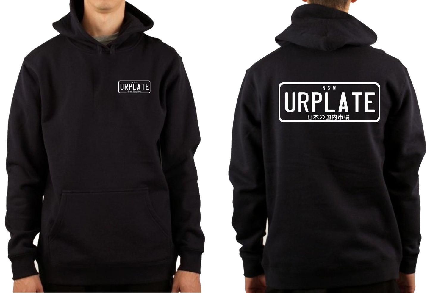 CUSTOM JAP PLATE FRONT & BACK | PULLOVER HOODIE