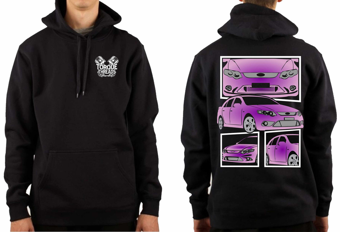 FORD FG FALCON PURPLE COMIC STYLE HOODIE