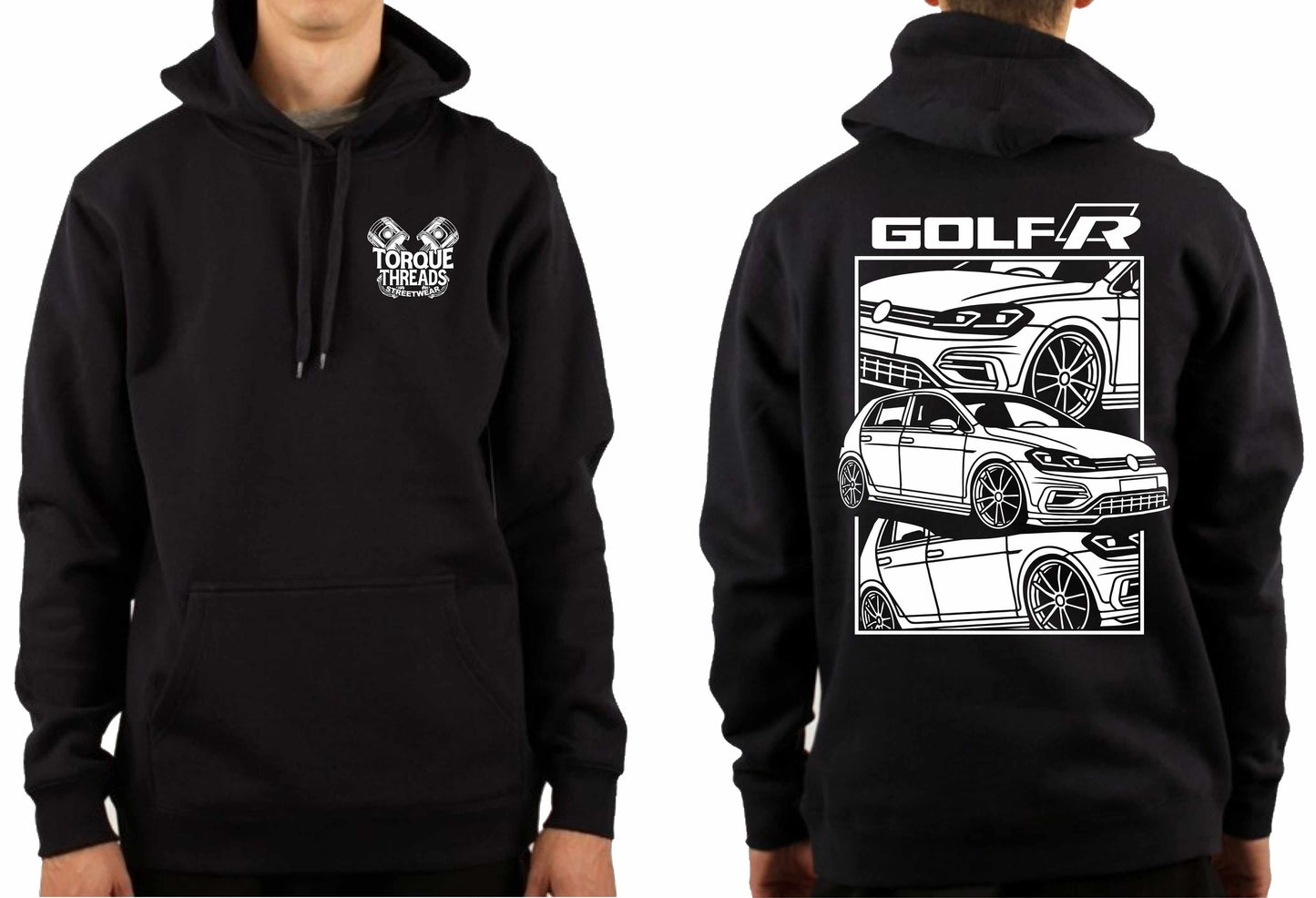 VOLKSWAGEN GOLF R32 WHITE COMIC STYLE HOODIE