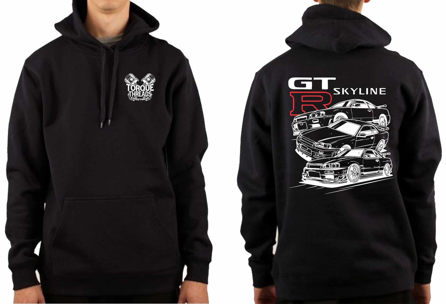 NISSAN R34 SKYLINE GTR COMIC STYLE HOODIE