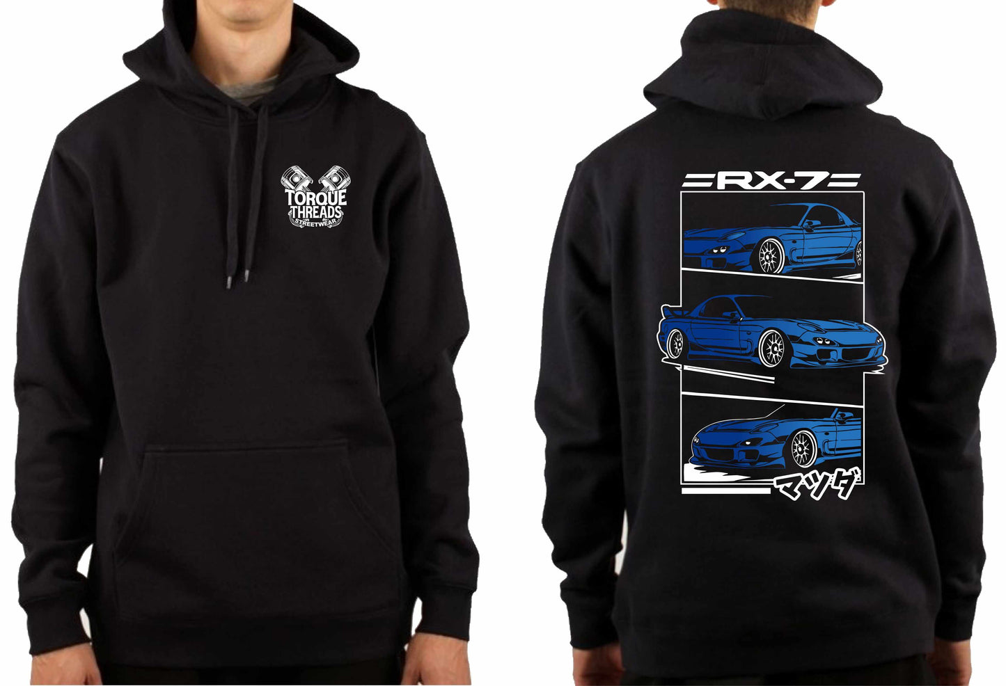 MAZDA RX7 FD BLUE COMIC STYLE HOODIE