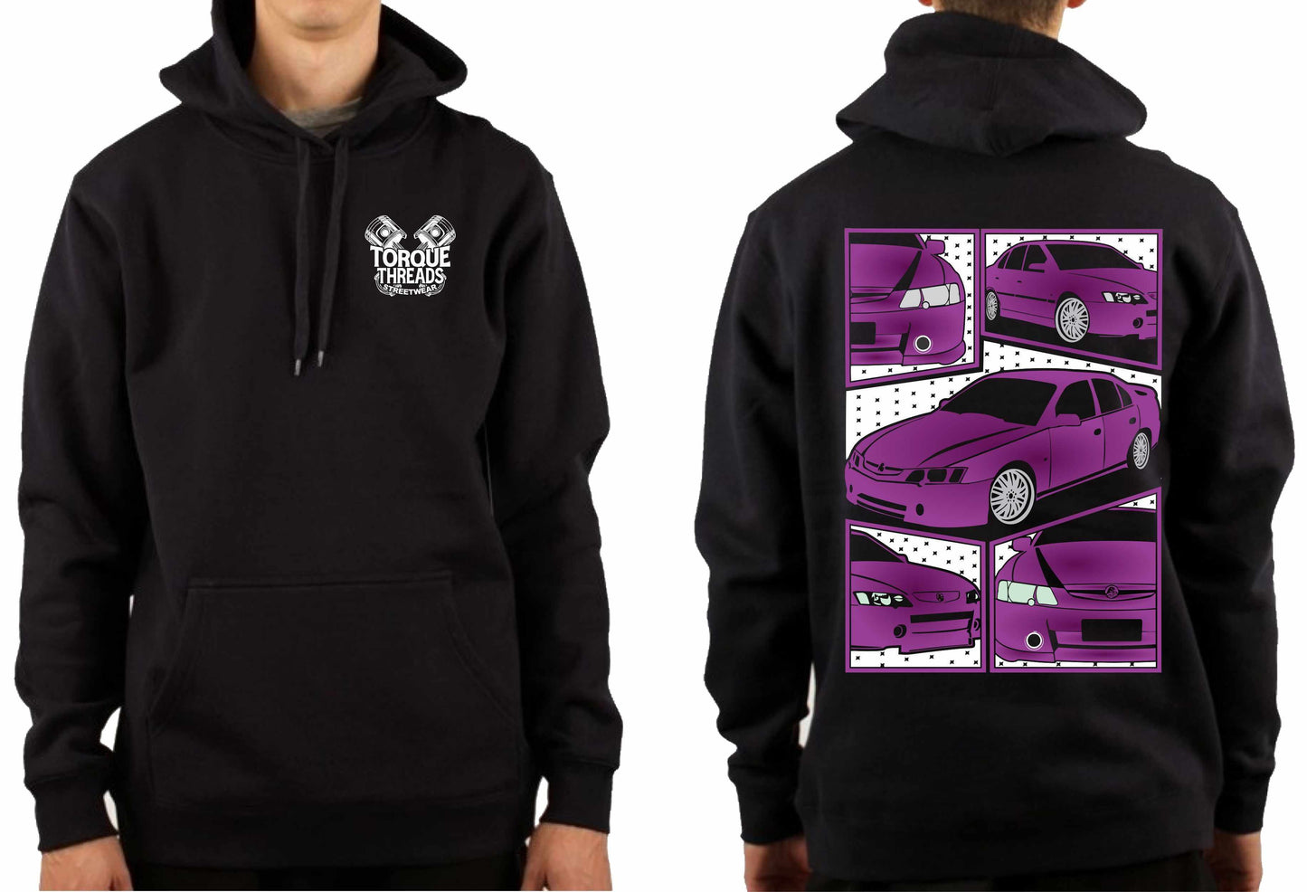 HOLDEN VY VZ COMMODORE PURPLE COMIC STYLE HOODIE