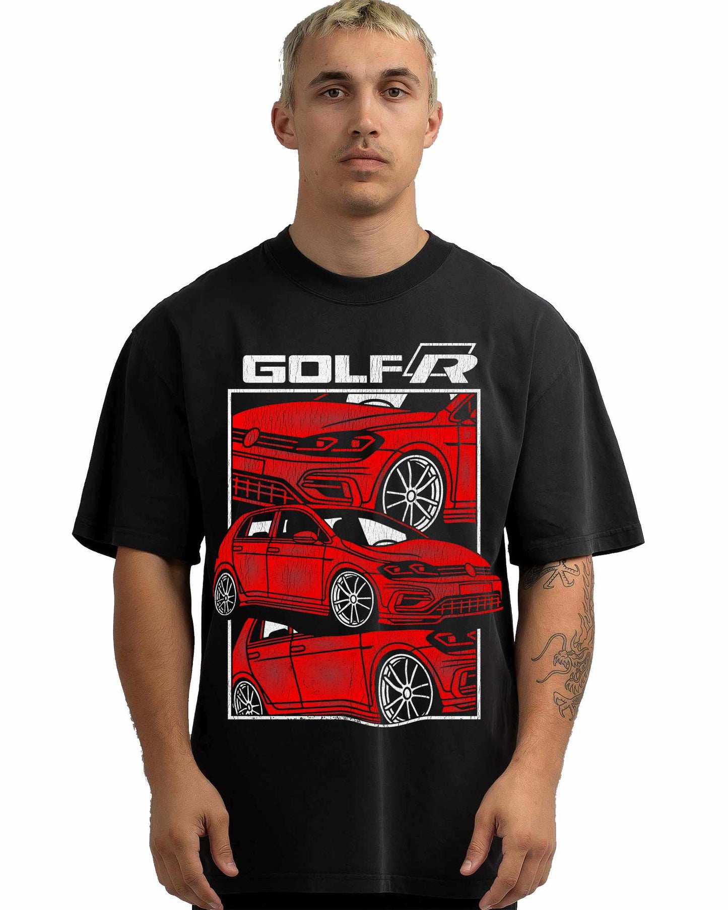 VINTAGE FADED TSHIRT | VOLKSWAGEN GOLF R32 RED