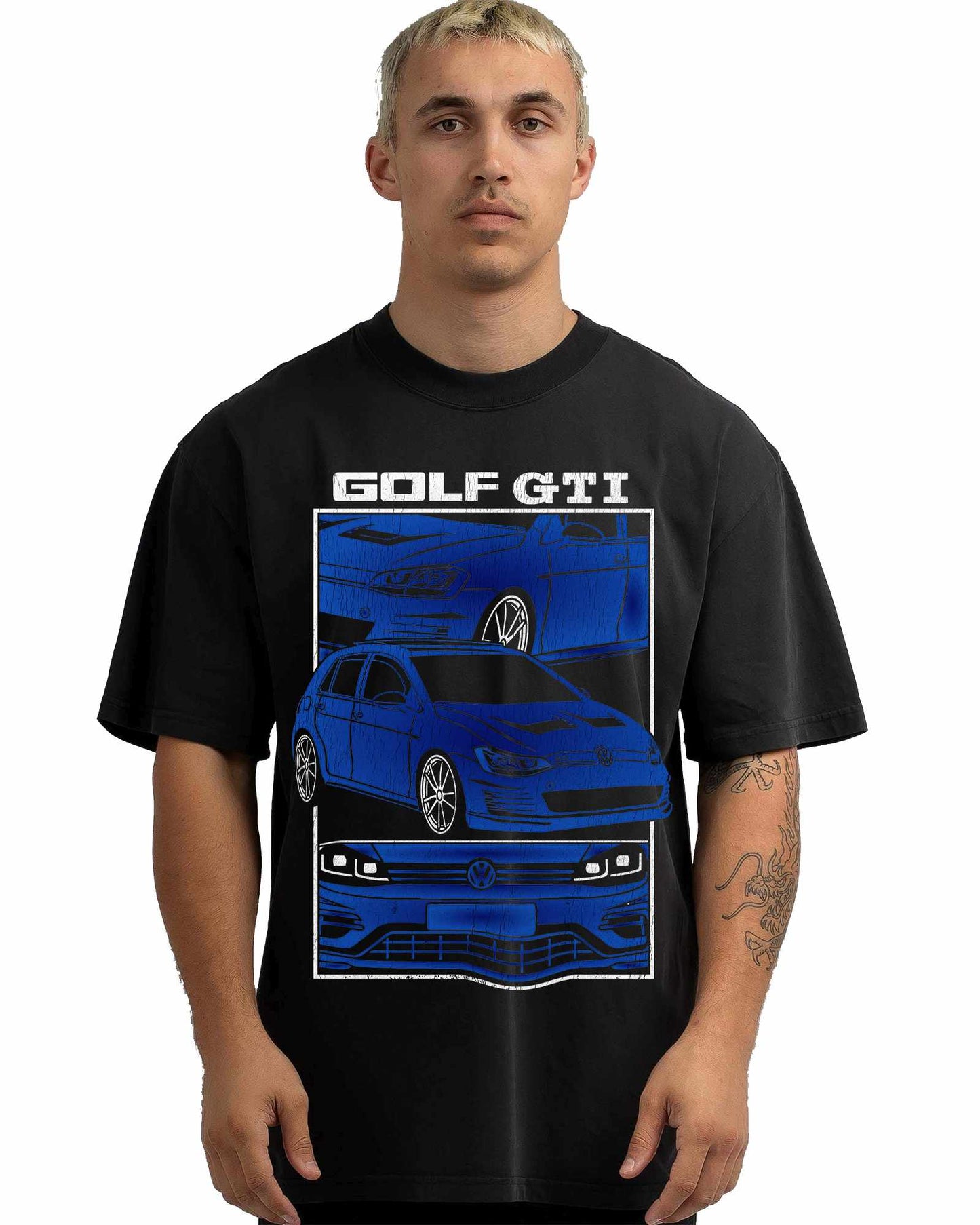 VINTAGE FADED TSHIRT | VOLKSWAGEN GOLF GTI BLUE