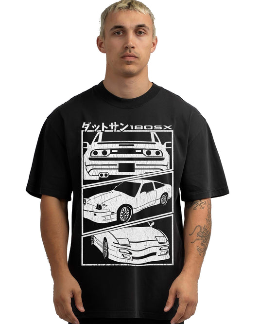 VINTAGE FADED TSHIRT | NISSAN S13 180SX WHITE