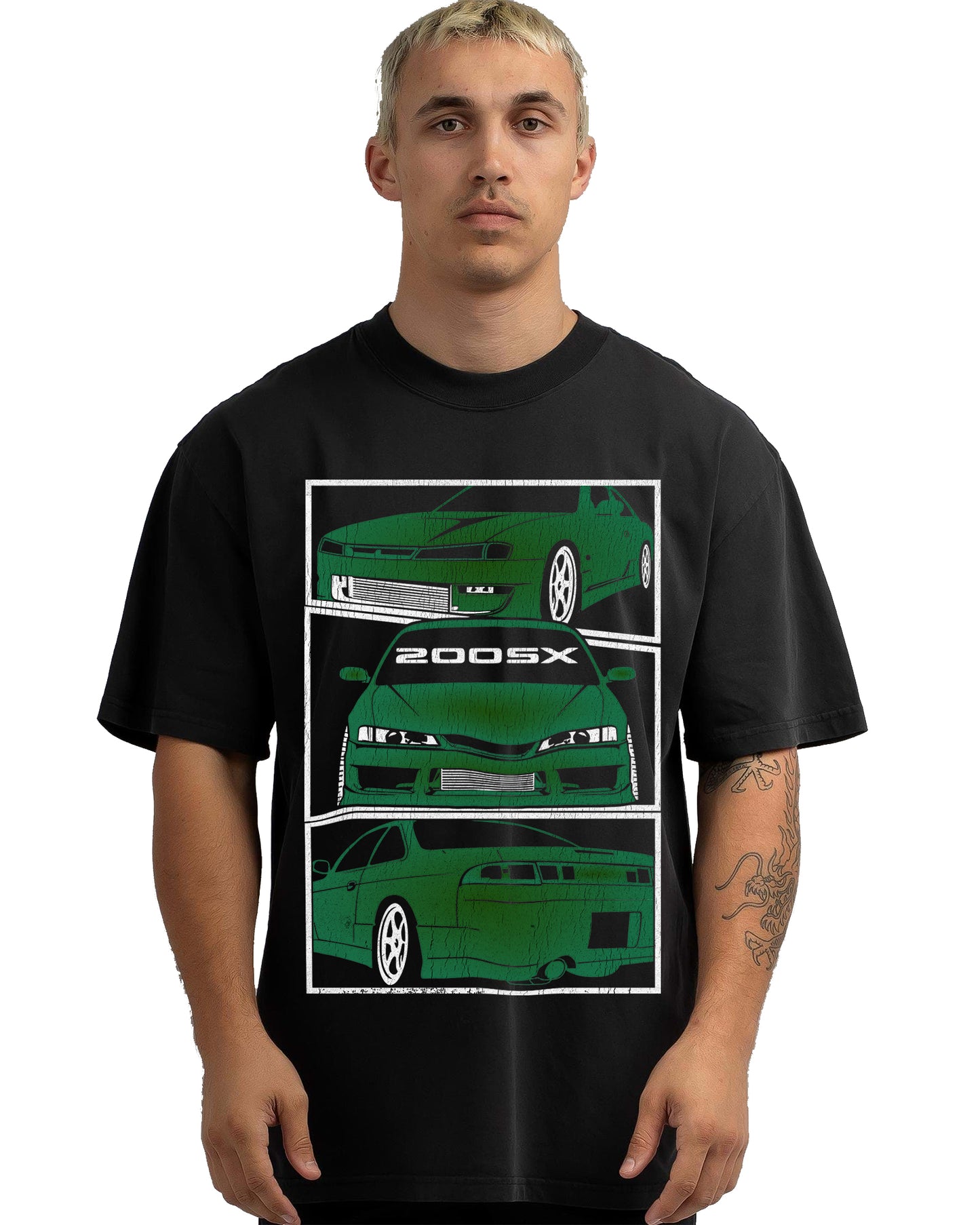 VINTAGE FADED TSHIRT | NISSAN S14 200SX GREEN