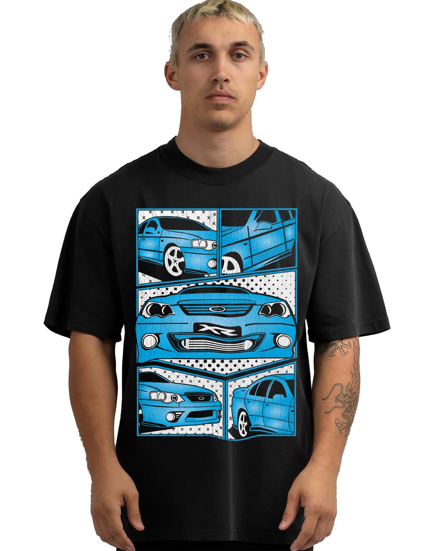 VINTAGE FADED TSHIRT | FORD BA BF FALCON BLUE