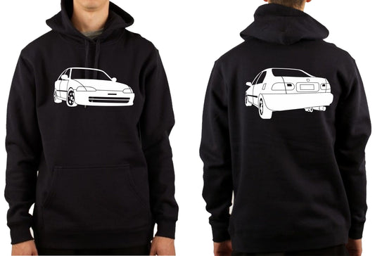 HONDA CIVIC EG EH EJ FRONT & BACK | PULLOVER HOODIE