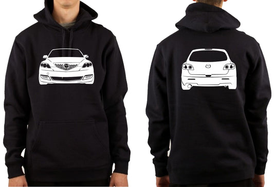 MAZDA 3 BK FRONT & BACK | PULLOVER HOODIE