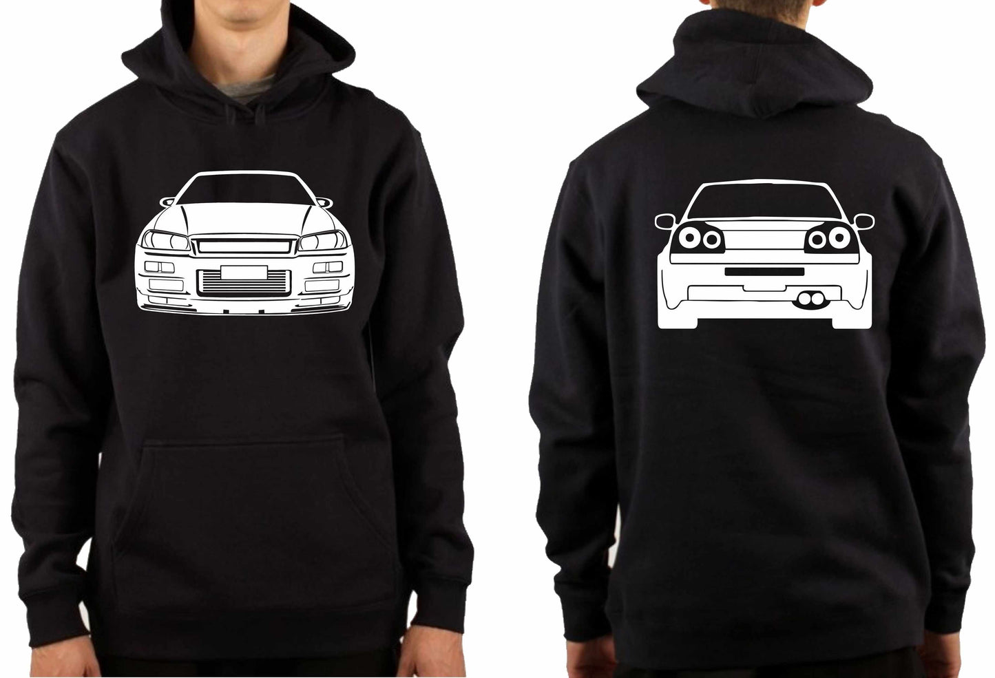 NISSAN R34 SKYLINE FRONT & BACK | PULLOVER HOODIE