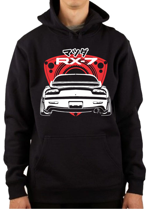 MAZDA RX7 FD (BACK W/ ROTARY) | PULLOVER HOODIE