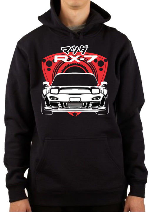 MAZDA RX7 FD (BACK W/ ROTARY) | PULLOVER HOODIE