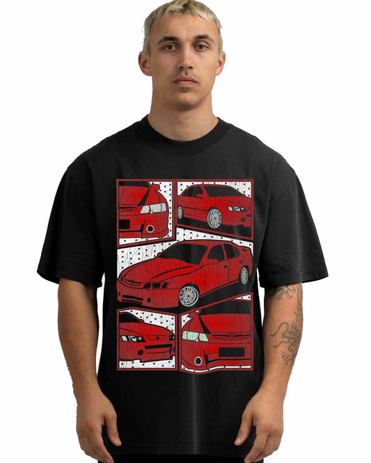 VINTAGE FADED TSHIRT | HOLDEN VY VZ COMMODORE RED