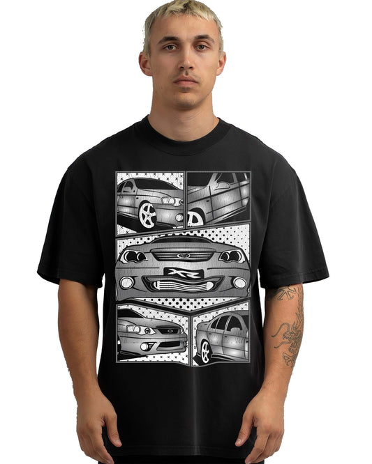 VINTAGE FADED TSHIRT | FORD BA BF FALCON GRAY
