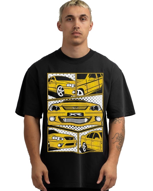 VINTAGE FADED TSHIRT | FORD BA BF FALCON YELLOW