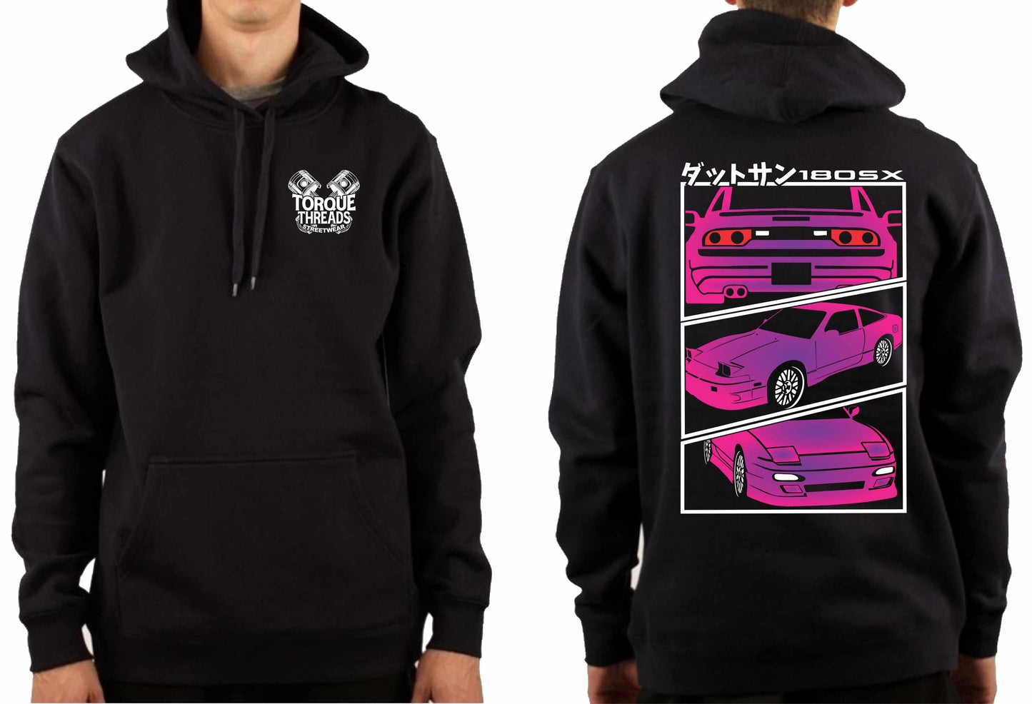 NISSAN S13 180SX PINK COMIC STYLE HOODIE