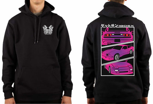 NISSAN S13 180SX PINK COMIC STYLE HOODIE
