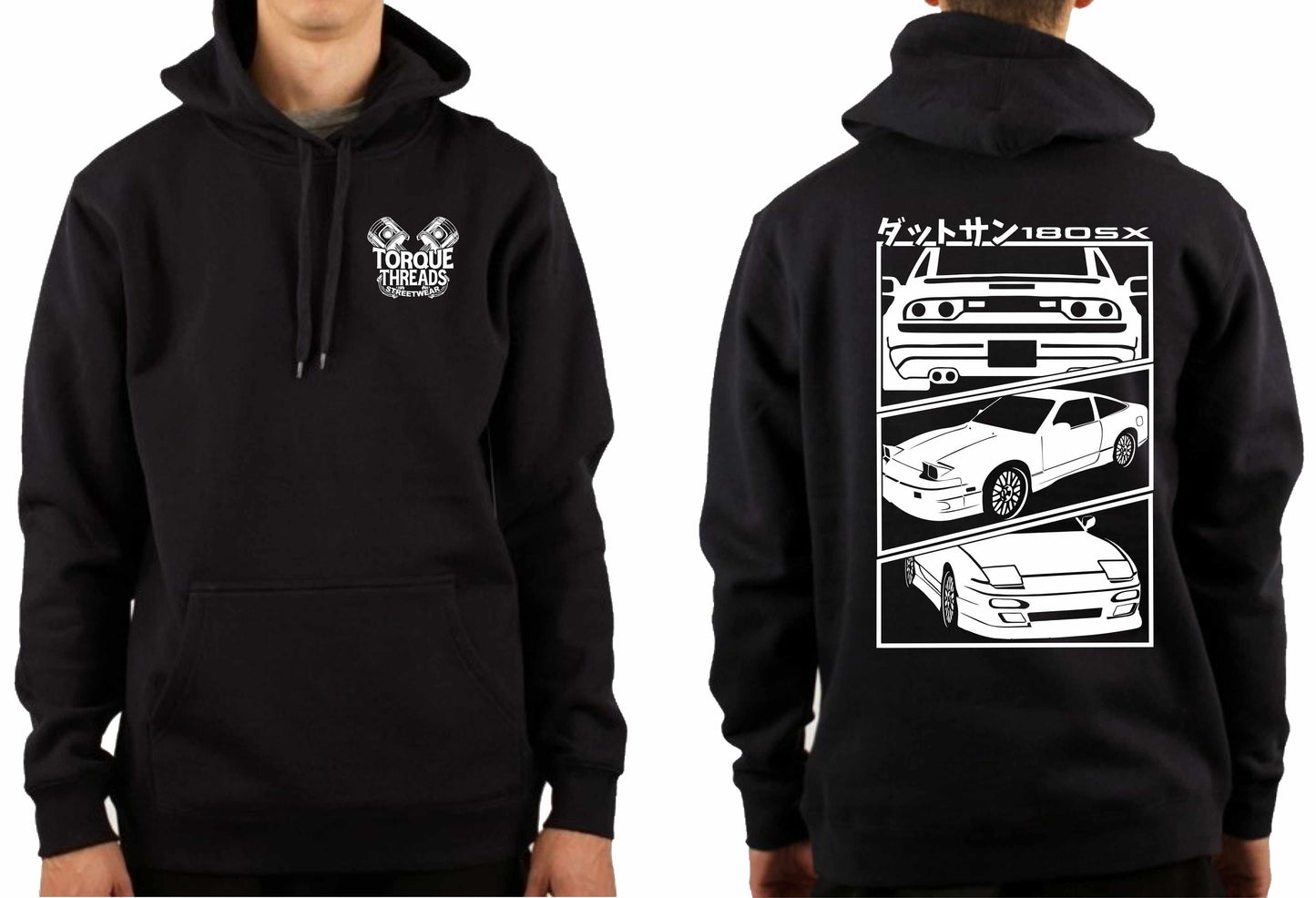 NISSAN S13 180SX WHITE COMIC STYLE HOODIE