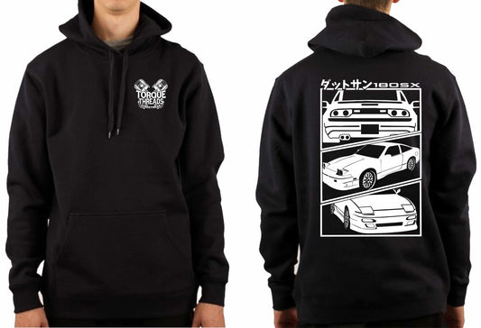 NISSAN S13 180SX WHITE COMIC STYLE HOODIE
