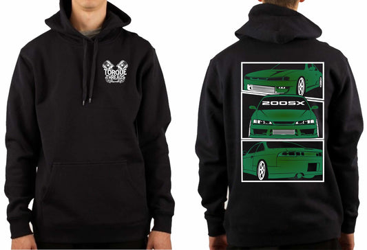 NISSAN S14 200SX GREEN COMIC STYLE HOODIE