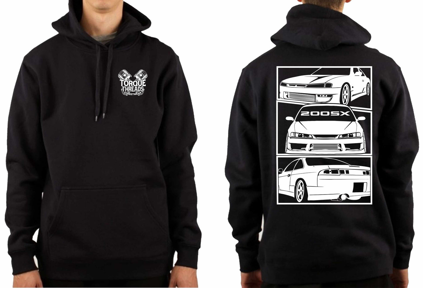 NISSAN S14 200SX WHITE COMIC STYLE HOODIE
