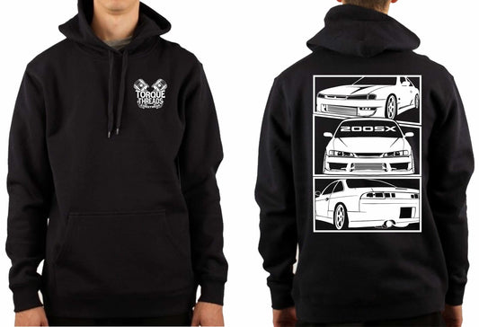 NISSAN S14 200SX WHITE COMIC STYLE HOODIE