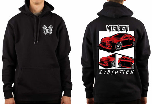 MITSUBISHI EVOLUTION RED COMIC STYLE HOODIE