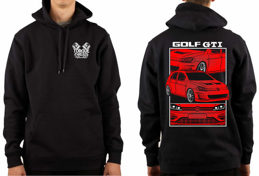 VOLKSWAGEN GOLF GTI RED COMIC STYLE HOODIE