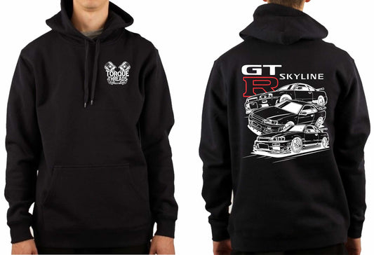 NISSAN R34 SKYLINE GTR COMIC STYLE HOODIE