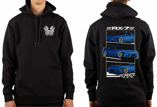 MAZDA RX7 FD BLUE COMIC STYLE HOODIE