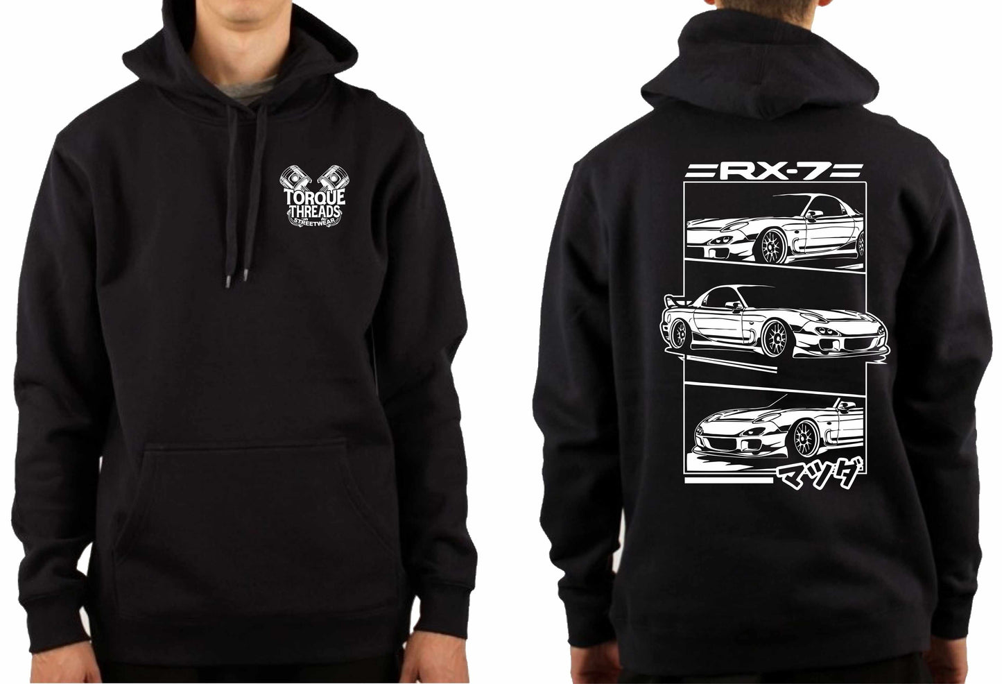 MAZDA RX7 FD WHITE COMIC STYLE HOODIE