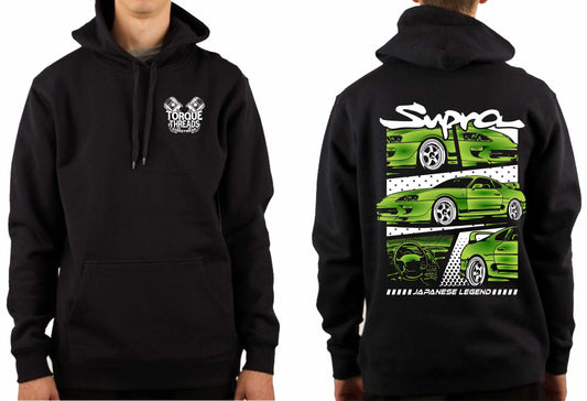 TOYOTA SUPRA GREEN COMIC STYLE HOODIE