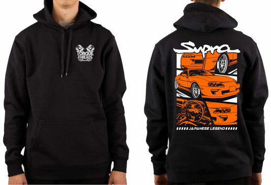 TOYOTA SUPRA ORANGE COMIC STYLE HOODIE