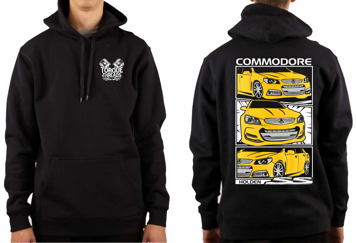 HOLDEN VF COMMODORE YELLOW COMIC STYLE HOODIE