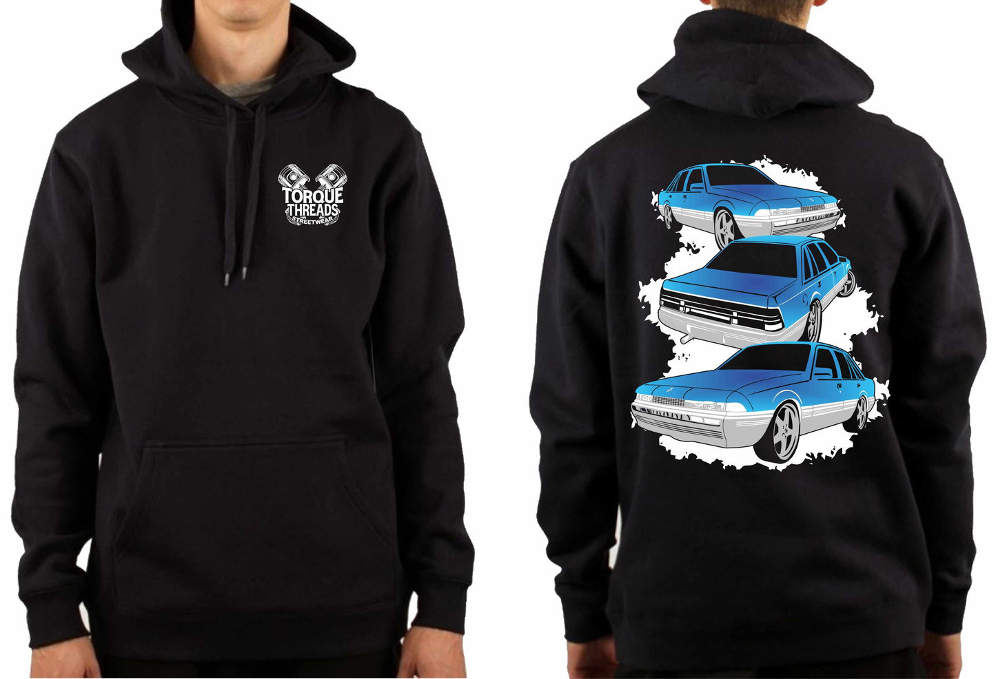 HOLDEN VL CALAIS BLUE COMIC STYLE HOODIE
