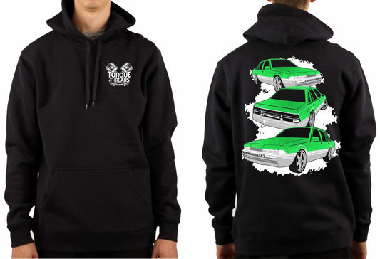 HOLDEN VL CALAIS GREEN COMIC STYLE HOODIE