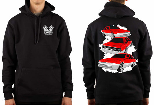 HOLDEN VL CALAIS RED COMIC STYLE HOODIE