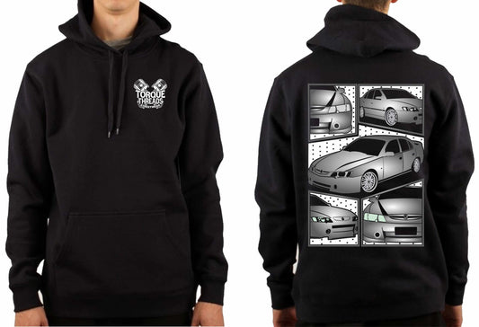 HOLDEN VY VZ COMMODORE GRAY COMIC STYLE HOODIE