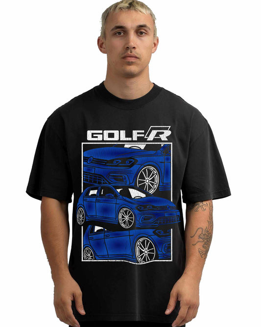 VINTAGE FADED TSHIRT | VOLKSWAGEN GOLF R32 BLUE